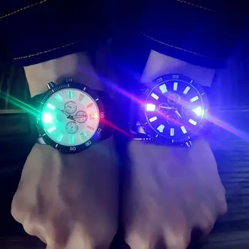 

2017 Fashion Unisex LED Fashion Leather Band Analog Quartz Vogue Watches 10.12
