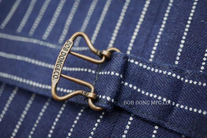 BOB DONG Wabash полосатый Рабочий жилет Винтаж 1920s Индиго синий Мужская джинсовая куртка L