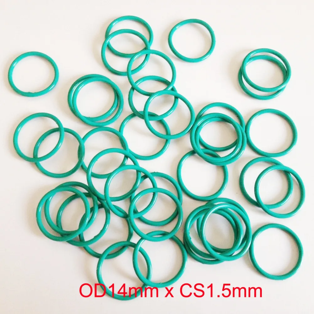 

OD14mm*CS1.5mm green viton rubber o ring gasket seal free freight