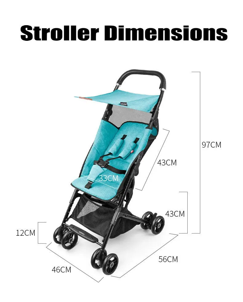 Stroller com Saco Liga de Alumínio Carrinho de Bebê kg de Peso 4.8 Leve Bolso Carrinho Pode Levar no Avião Viagem Portátil 11 Carrinho de criança de bolso de pouco peso 4.8 kg pode levar no avião