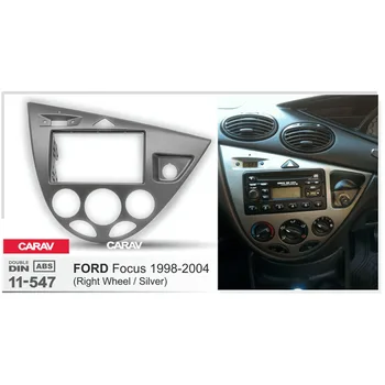 

CARAV 11-547 Top Quality Radio Fascia for FORD Focus 1998-2004(Right Wheel / Silver) Stereo Fascia Dash CD Trim Installation Kit