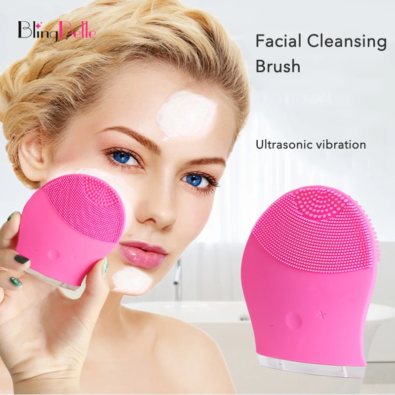 BlingBelle Soft Silicone Facial Cleansing Brush Ultrasonic Face