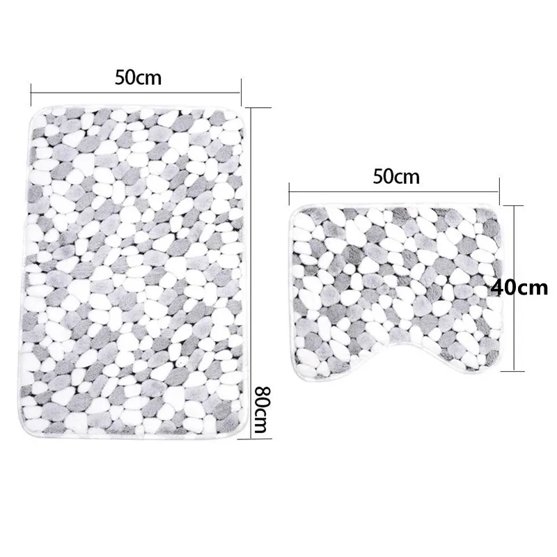 Коврики для ванной комнаты, Противоскользящий коврик для ванной комнаты, коралловый флис, напольный коврик для ванной, моющийся коврик для ванной комнаты, впитывающий ковер - Цвет: 2pcs