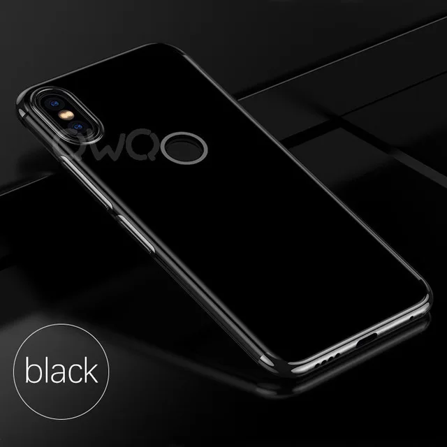 Роскошный силиконовый мягкий ТПУ чехол для телефона для Xiaomi mi A1 5X8 прозрачное покрытие задняя крышка для Xiaomi mi A2 Lite Red mi 6 Pro в виде ракушки - Цвет: black