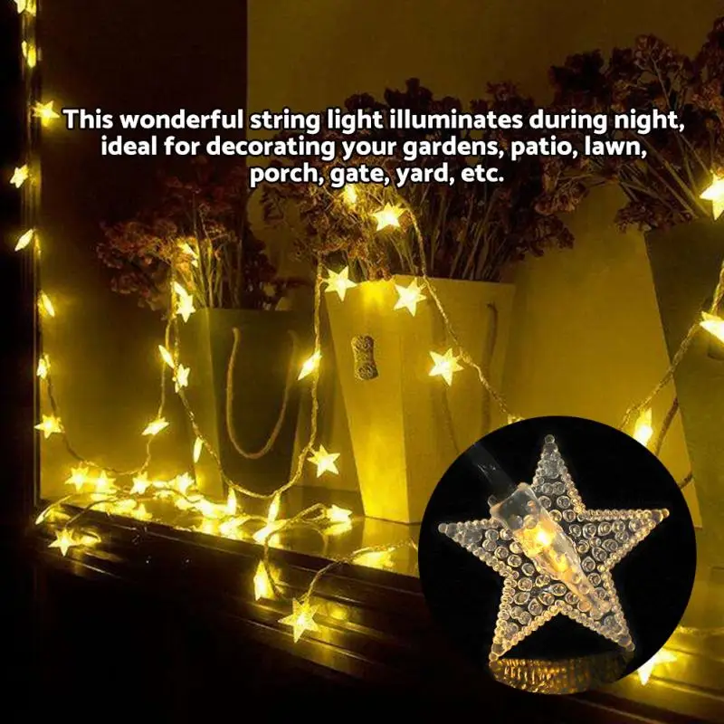 30 LED Star String Lights Solar Garden LED String Fairy Lights guirlande led Chain String Lights for Christmas lichterkette