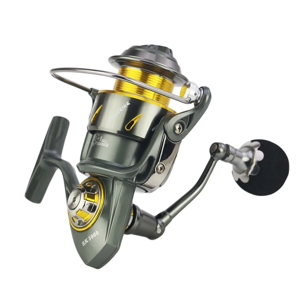 

Spinning Reel 5000-9000 Left/Right Hand 13+1BB 5.3:1 Conventional Round Fishing Reel for Saltwater Boat Fishing
