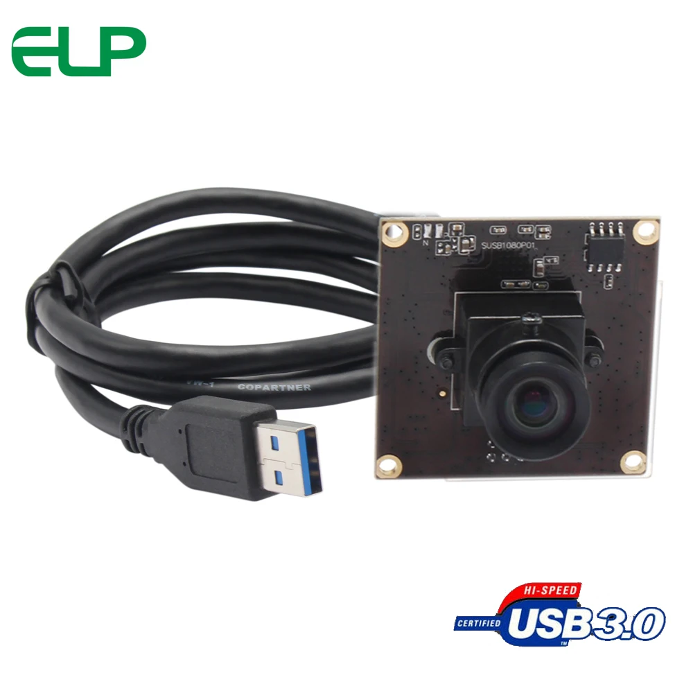 ELP USB3.0 Камера модуль Бесплатная драйвер UVC IMX291 HD Цвет Сенсор 1080 P 50fps промышленных USB веб-камера с без искажения объектива