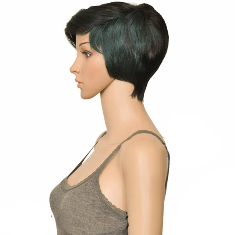 HAIRJOY женский короткий прямой синтетический парик для волос 2 тона коричневый зеленый фиолетовый синий блонд черный 9 цветов в наличии