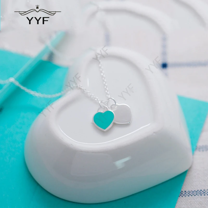 

TIFF 925 Silver Love Necklace Originally 1:1 High Quality Charming Jewelry Suitable for Female Festival Gifts PY
