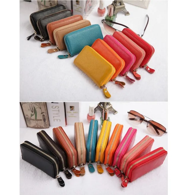 Wholesale Leather  Car Key Case Wallet Bag  Men's Card Package Multi-function Women's Purse Real Estate Gifts customization
