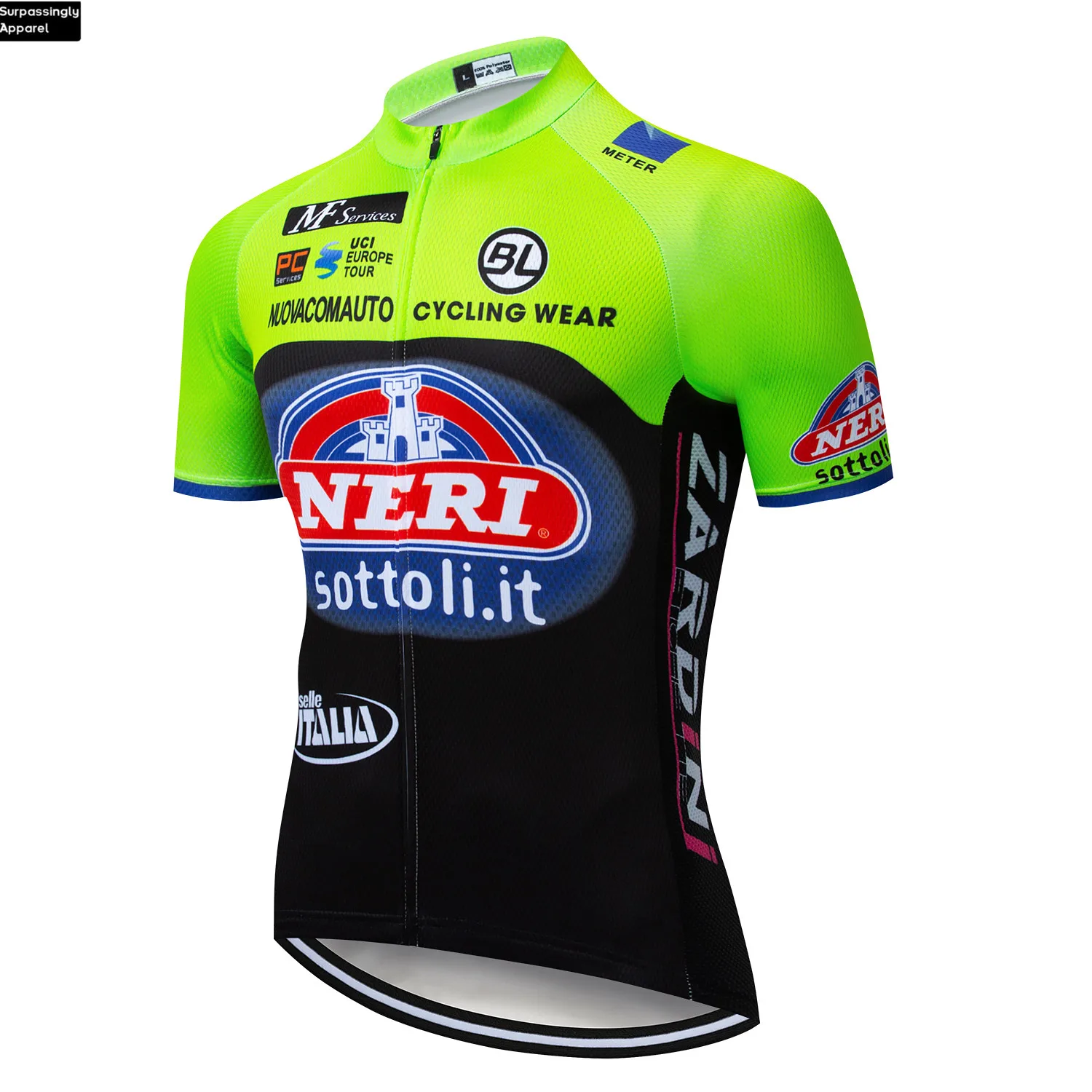 

2019 Pro Summer UCI Tour Team Sottoli Cycling Jersey Fluo Green MTB Clothing Bicycle Clothes Maillot Ropa Ciclismo Men Cycling
