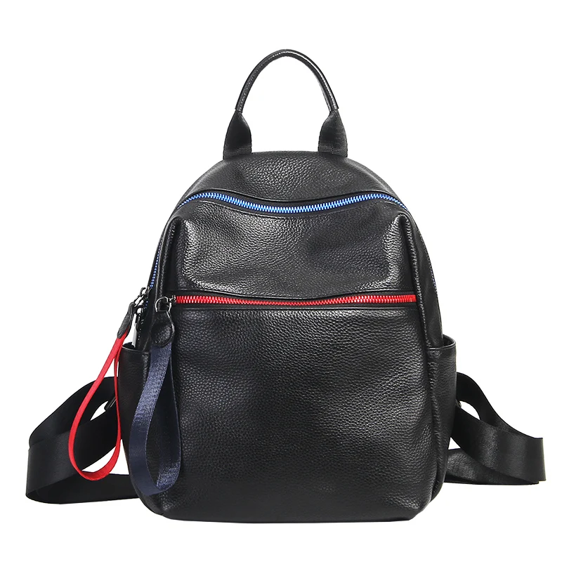 2019 Brand Design Backpack Leather Women Soft Genuine Cow Leather Girl College School Bag Bookbag Black Female Rucksack Big 2019 Brand Design Backpack Leather Women Soft Genuine Cow Leather Girl College School Bag Bookbag Black Female Rucksack Big