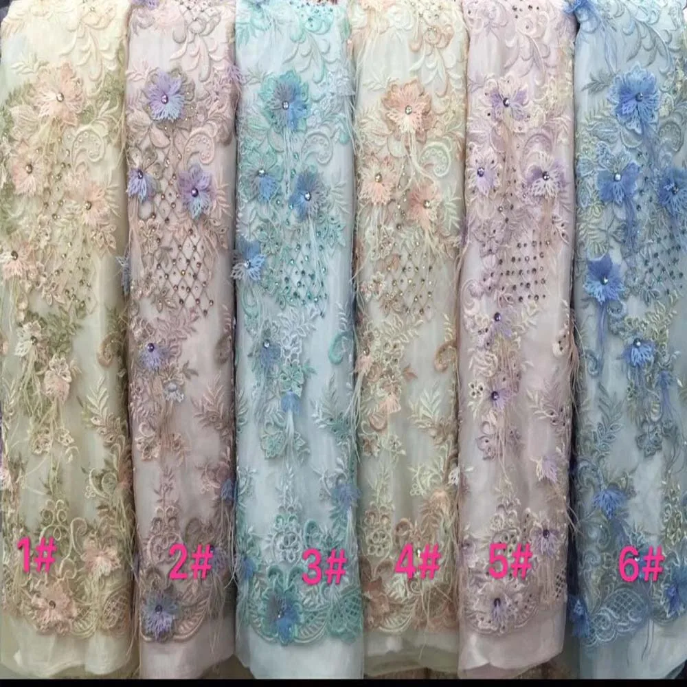 SexeMara Latest African Net Lace Fabric Applique With Beads Good