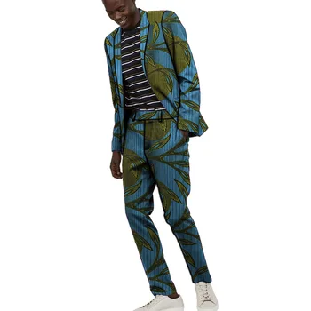 

African Print Blazer And Pants 2 Pieces Set Men Blazers African Ankara Suit Jacket Festive For Party Handmade African Clothing