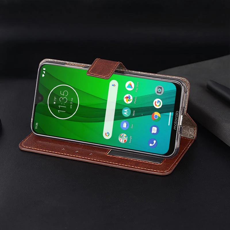 Кожаный чехол-книжка с фоторамкой для Motorola One Vision Moto G7 G6 E5 G5 G5s Plus Z4 Z3 Z2 Play One power силиконовый чехол из ТПУ