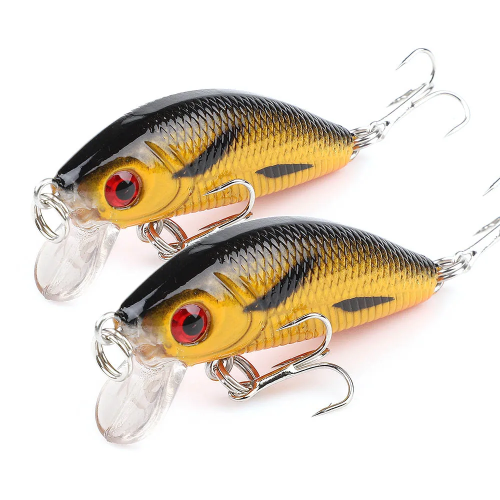 DONQL 2pcs/lot Minnow Fishing Lure 4.4cm 3.6g Wobblers Crankbait Artificial Hard Baits Topwater Floating Fishing Tackle - Цвет: Model 5