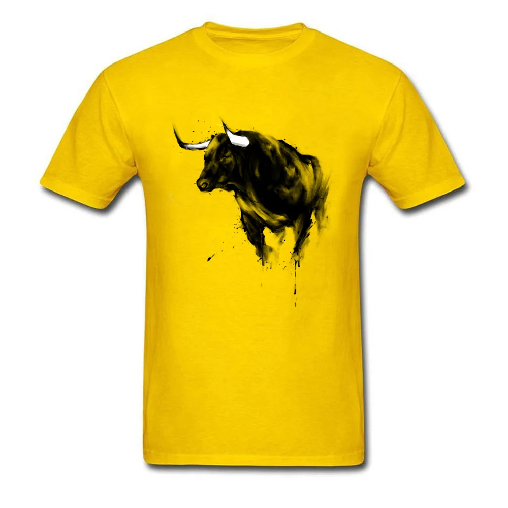 Bull Shirt T Shirts for Men Street Labor Day Tops Shirts Short Sleeve Retro Design Tee Shirts Round Collar 100% Cotton Fabric Bull Shirt yellow