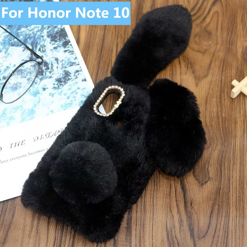Чехол с плюшевым кроликом для Huawei Honor Note 10 милый мягкий меховой чехол объемными