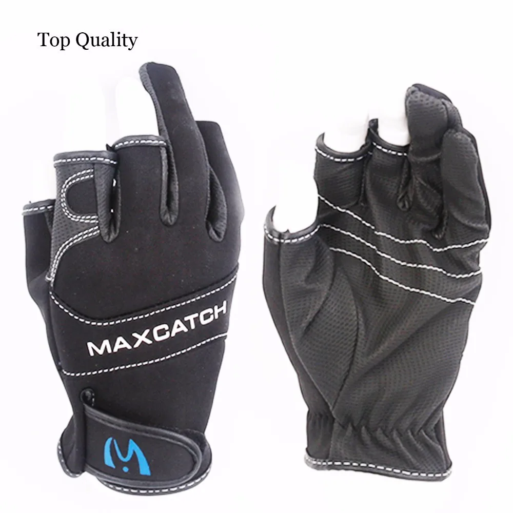 Maximumcatch Anti Slip Fishing Gloves 3 Cut Finger Gloves Outdoor Sports Slip resistant Fishing