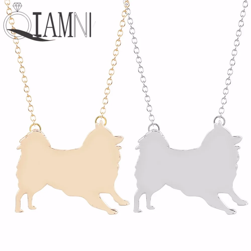 

QIAMNI 1pcs New Style Cute Pomeranian Dog Animal Necklace Pendant for Women Natural Stone Collar Necklace Girls Gift