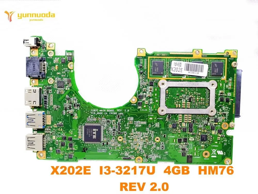  Original for ASUS X202E laptop motherboard X202E I3-3217U 4GB HM76 REV 2.0 tested good free shippin