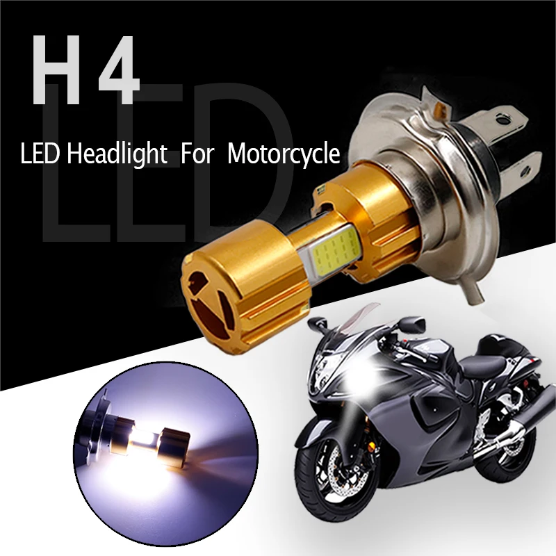 

Motorcycle Headlight High Low Beam Light H4 COB LED Super Bright White Motorbike Head Lamp Bulb Moto Accessories