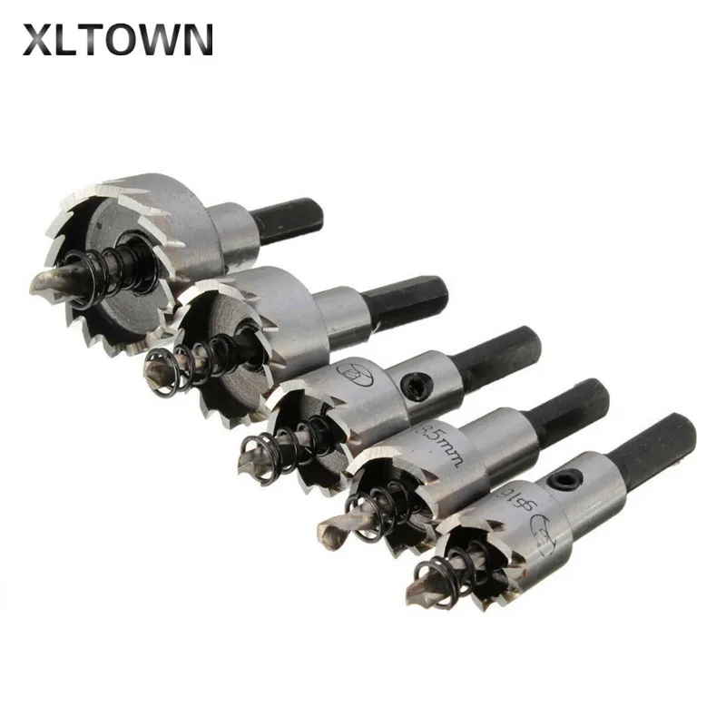Xltown the new 5pcs carbide drill bit metal plate metal drill bit HSS Drills Bit Hole Saw Set