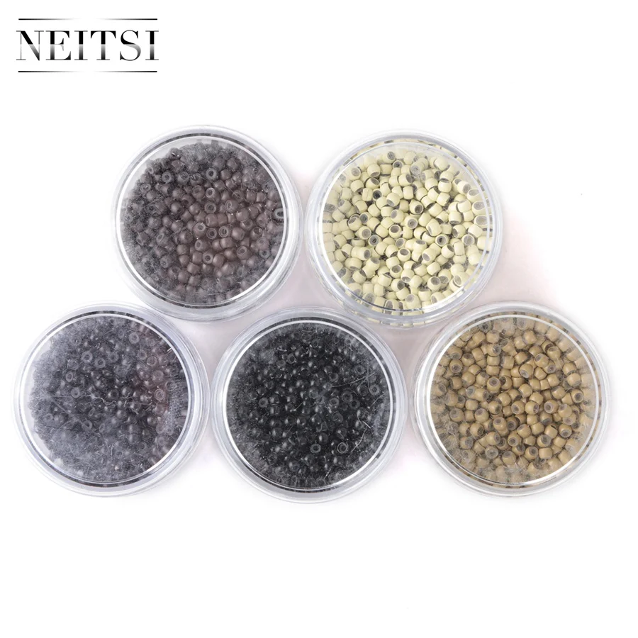 

Neitsi 1000pcs/pack Silicone Nano Ring Beads For Micro Loop Links Keratin Human Hair Extensions 5 Colors Available