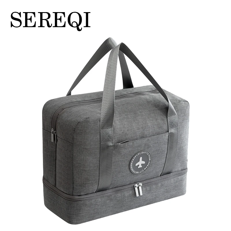 

SEREQI Dry And Wet Separation Travel Bag Large Capacity Double Layer Beach Bag Fitness Bath bag Swimming bag Travel accessories