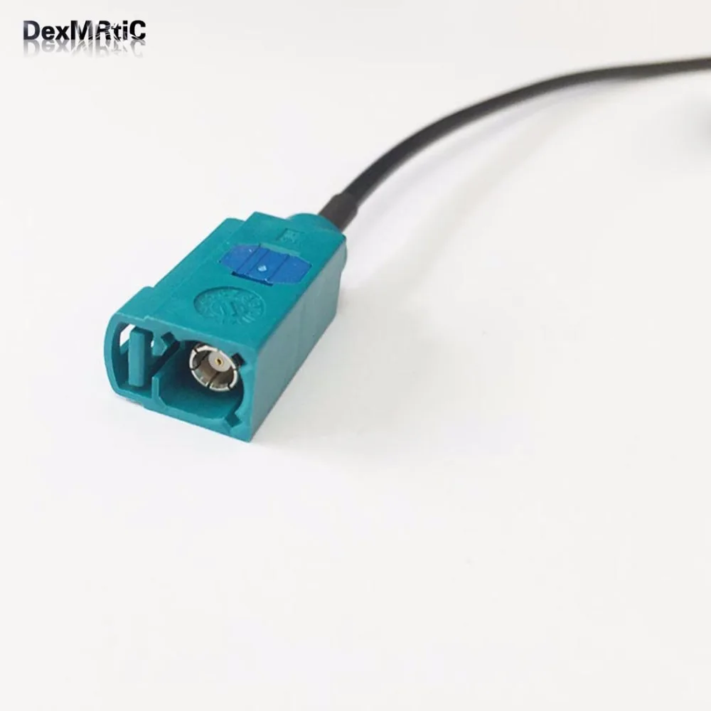 Fakra Z female SMB coax connector pigtail cable RG174 20cm 8" neutral