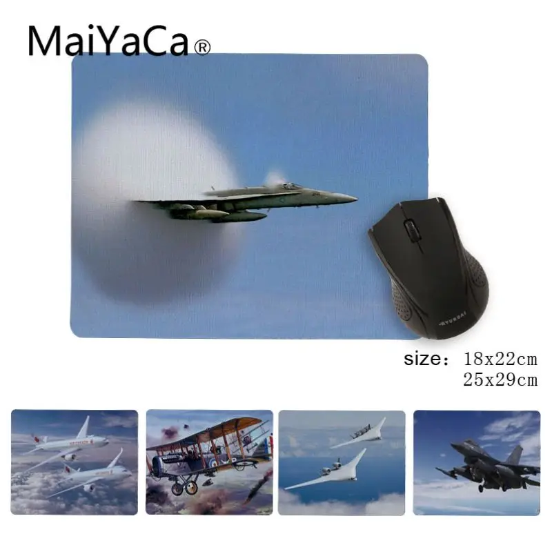 

MaiYaCa New Designs Flying airplane Durable Rubber Mouse Mat Pad Size 180x220x2mm and 250x290x2mm Small Mousepad