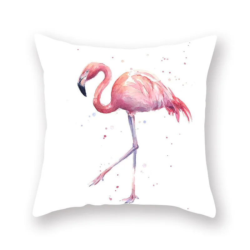 Nordic свежий чехлы розовый Фламинго акварель Подушка Чехол для дивана кровати Гостиная декоративные настенные наклейки Home Decor мягкие чехлы с размером 45*45 - Цвет: Flamingo-9