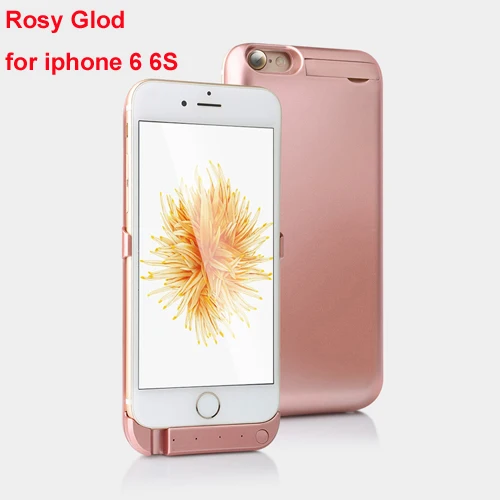 Внешний аккумулятор 5000 мАч, чехол для iPhone 6, 6 S, 7, 8, внешний аккумулятор, чехол для зарядки iPhone 6, 6 S, 7, 8 Plus, чехол для зарядного устройства - Цвет: Rosy For 6 6S Plus