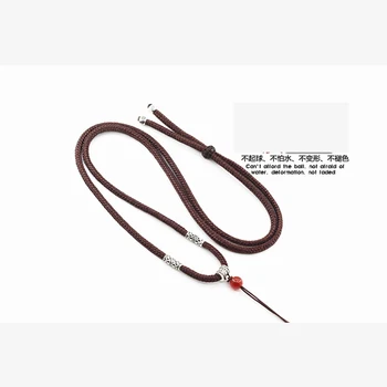 

Aladdin New Arrival Jewelry Chinese Red Cords Rope with 925 Sterling Sliver and Nature Red Agate Bead DIY Thread