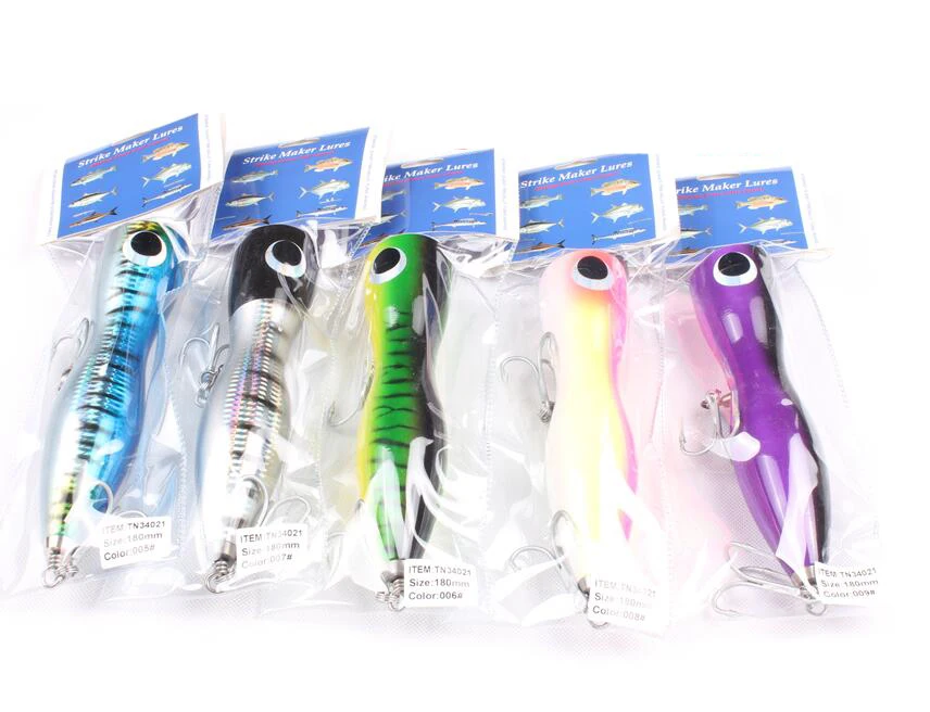 Mizugiwa-Jigging-fishing-Tuna-Fishing-lure-GT-Popper-Trolling-Bait-Wood-Body-130g-20cm-Handcraf-Wood (4)