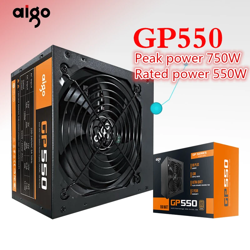 Aigo Gp550 Active Power 80plus Bronze Desktop Power Supply E-sports Rated  550w Maximum Power 800w.computer Power Supply - Pc Power Supplies -  AliExpress