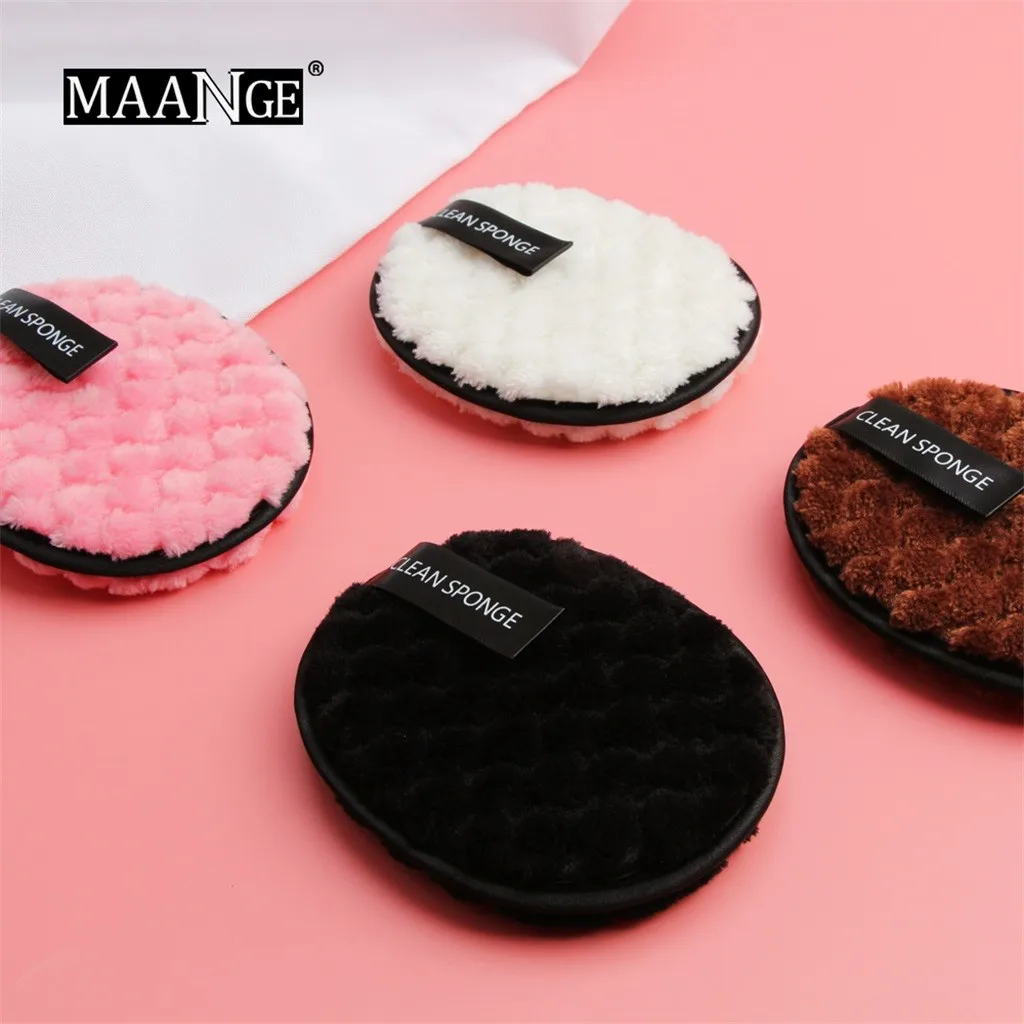 

2019 fashion new lazy oval pineapple type makeup remover face cleaning cloth pad plush puff esponja maquillaje 50*