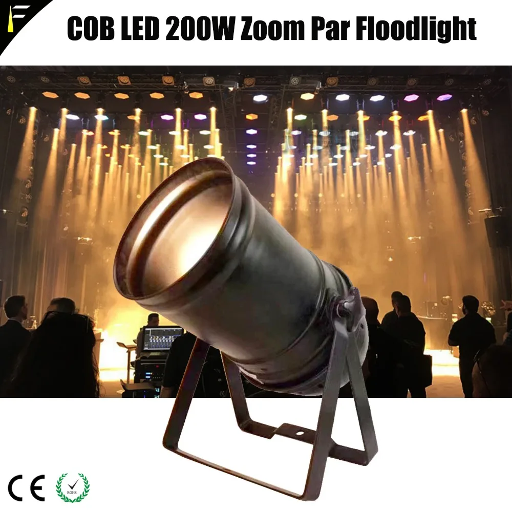 Прожектор PAR56 200 Вт COB LED Zoom Par Can золотого цвета теплый белый Точечный светильник 200w