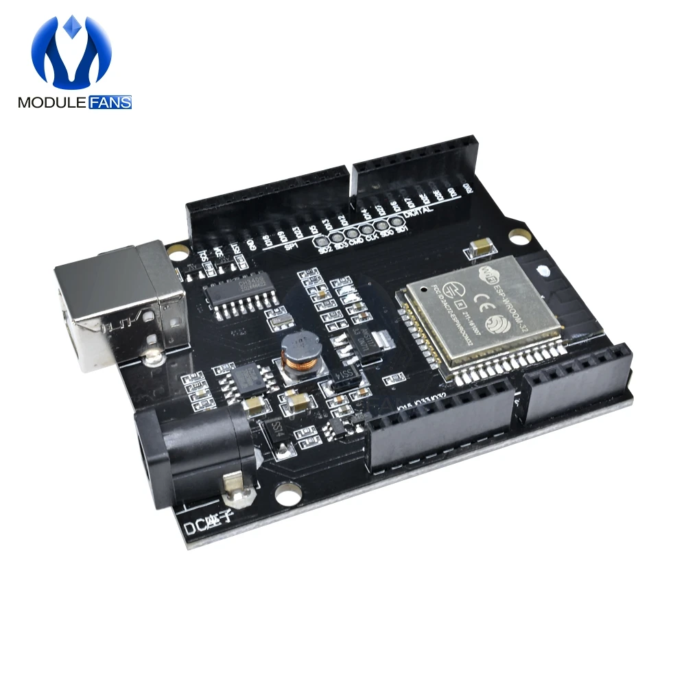

DC 5V-12V ESP32 Development Board For Arduino UNO R3 Wemos D1 R32 Mini WIFI Wireless Bluetooth CH340 USB Type B Adapter