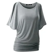 Hot Summer Women Short Sleeve Casual Tee Crewneck Cut Out Off Shoulder Top T-shirt H34