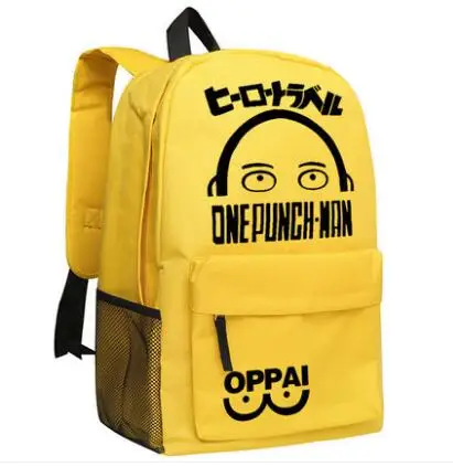 

High Q Anime ONE PUNCH-MAN Backpack unisex OXFORD Around High School Student Bag LARGE SIZE Laptop backpack