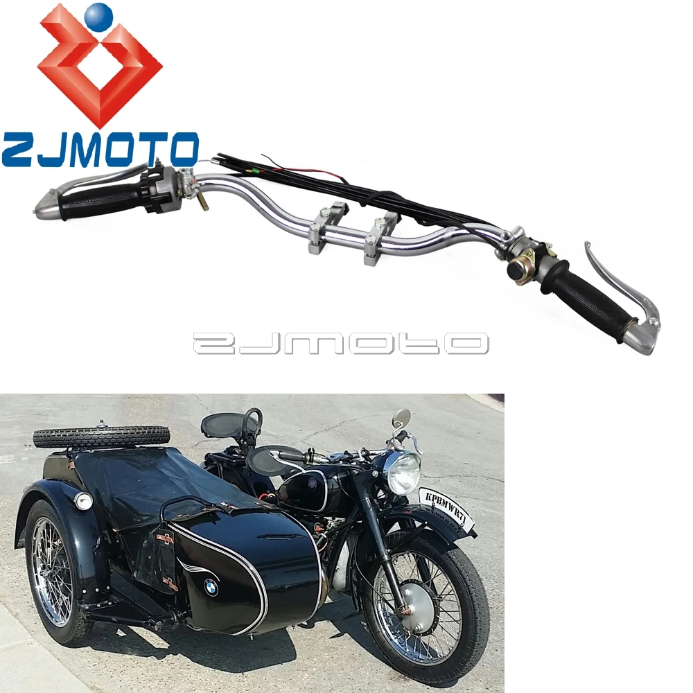 Руль мотоцикла w/ручки Тормозные Рычажные кабели для BMW Zundapp KS750 MW M1 M1M M1S M72 R12 R75 R51 R61