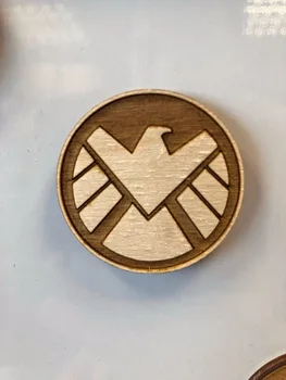 

Agents of S.H.I.E.L.D Fridge Magnet - Geeky Magnet - Fridge Magnet - Marvel Inspired - Wooden Magnet - Laser Cut - Laser Engrave