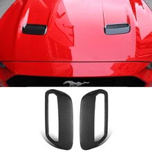 QHCP 1Pair Carbon Fiber Auto Engine Cover Air Outlet Trim Sticker Decoration Fit For Ford Mustang 2018 Car Styling Accessories цена QHCP 1Pair Carbon Fiber Auto Engine Cover Air Outlet Trim Sticker Decoration Fit For Ford Mustang 2018 Car Styling Accessories цены онлайн