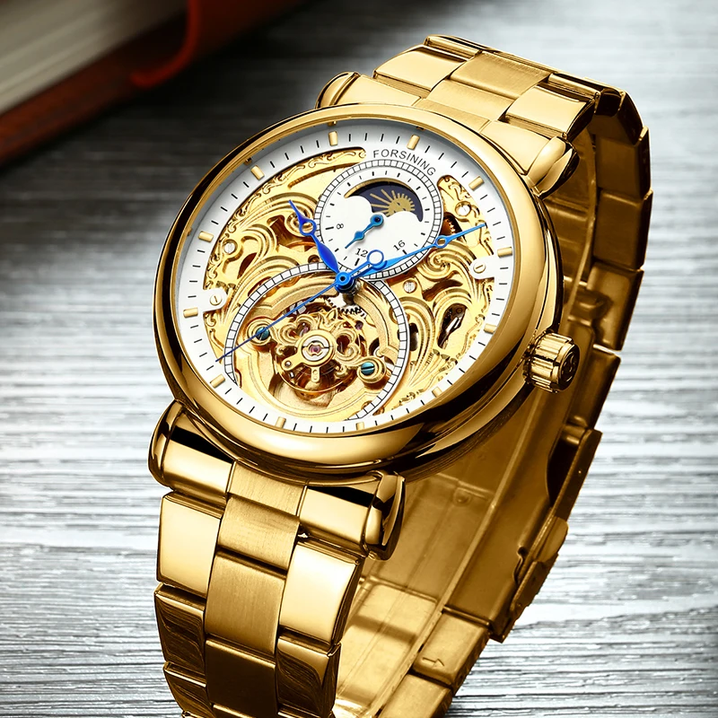 رجال كبار الساعات العلامة التجارية الفاخرة الرجال التلقائي الميكانيكية ووتش الرجال الأزياء الأعمال للماء ووتش Relogio Masculino