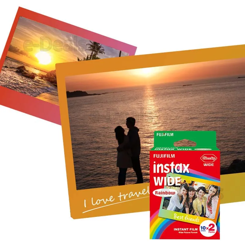 Fujifilm Instax Wide Instant Film Colorful Rainbow Photo Paper for FUJI 210 300 Camera | Электроника
