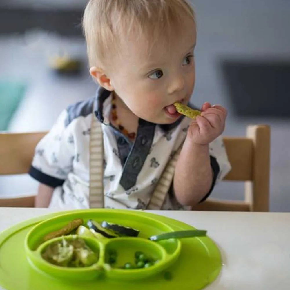 Silicone font b Baby b font Infants Ellipse Feeding Food Plate Tray Dishes Food Holder for