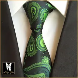 Модные Дизайн 8 см молодых Галстук Классический Стильный зеленый Paisely cravata высокое качество нежный Для мужчин тканые Gravata для Для мужчин