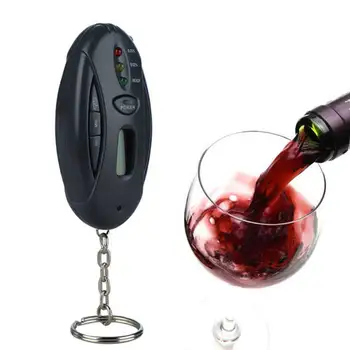 

Mini Flashlight Led Keychain Alcoholimetro Breathalyzer Parking Gadgets Digital Alcohol Tester with Lcd Clock Timer