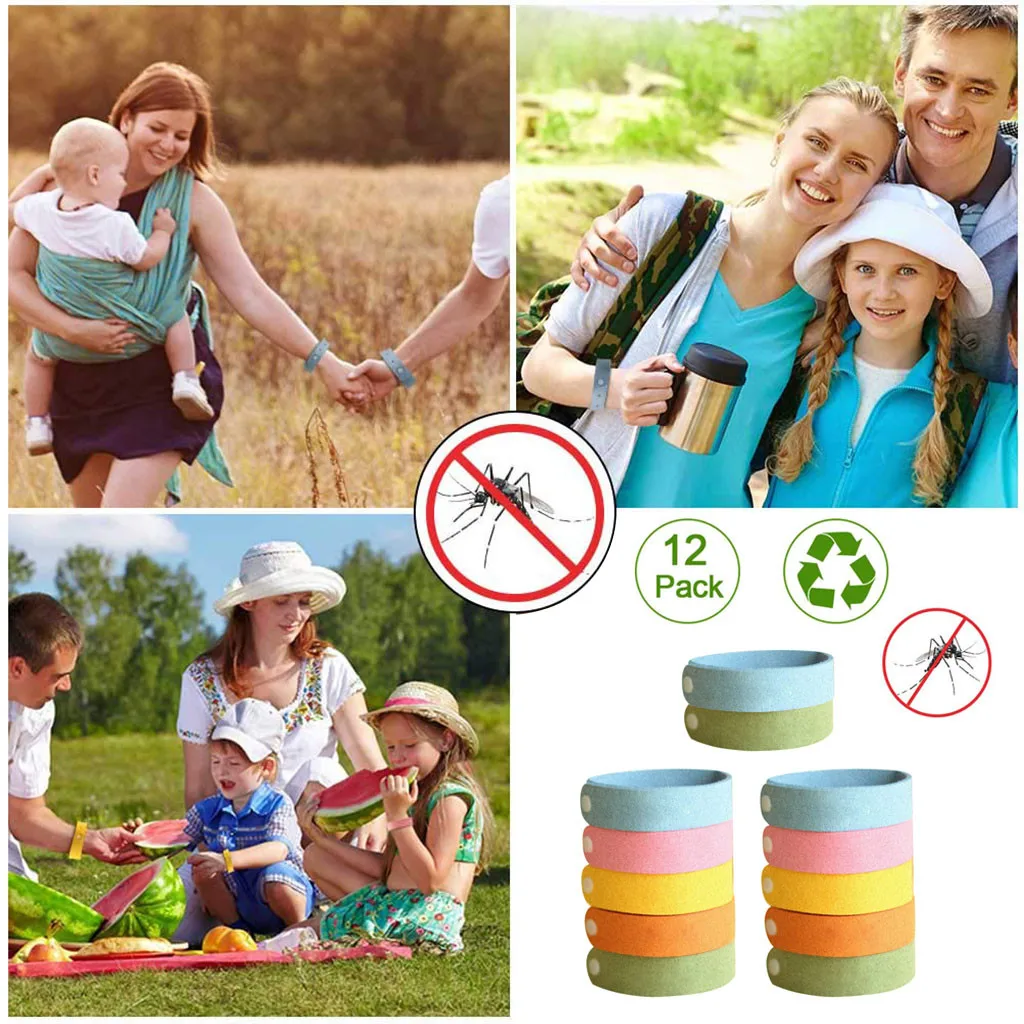 

Summer 2019 Mosquito Repellent Bracelet Pack of 12 Anti-Mosquito Bracelet Repellent 30g Practical beautiful Drop shipping #19722